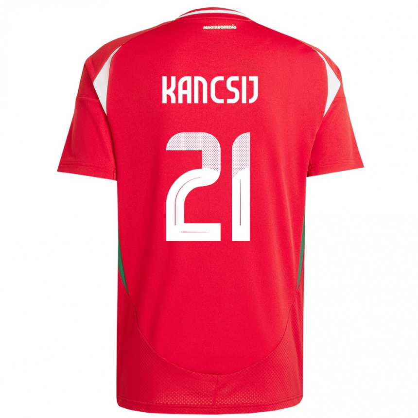 Kids Football Hungary Artúr Kancsij #21 Red Home Jersey 24-26 T-Shirt Nz