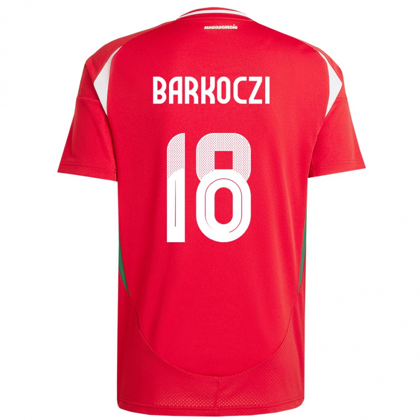 Kids Football Hungary Barnabás Barkóczi #18 Red Home Jersey 24-26 T-Shirt Nz