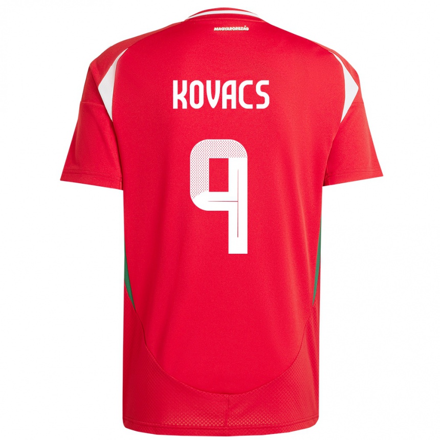 Kids Football Hungary Patrik Kovács #9 Red Home Jersey 24-26 T-Shirt Nz