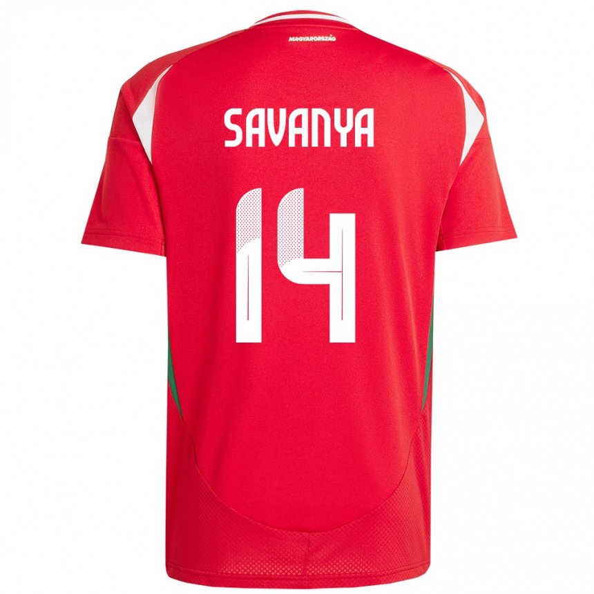 Kids Football Hungary Csilla Savanya #14 Red Home Jersey 24-26 T-Shirt Nz