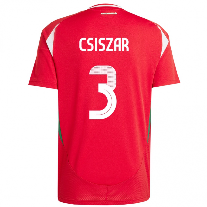 Kids Football Hungary Henrietta Csiszar #3 Red Home Jersey 24-26 T-Shirt Nz