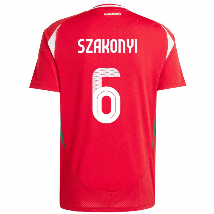 Kids Football Hungary Emese Szakonyi #6 Red Home Jersey 24-26 T-Shirt Nz