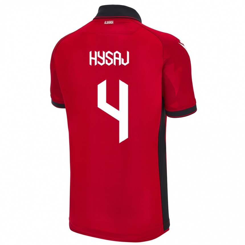 Kids Football Albania Elseid Hysaj #4 Red Home Jersey 24-26 T-Shirt Nz