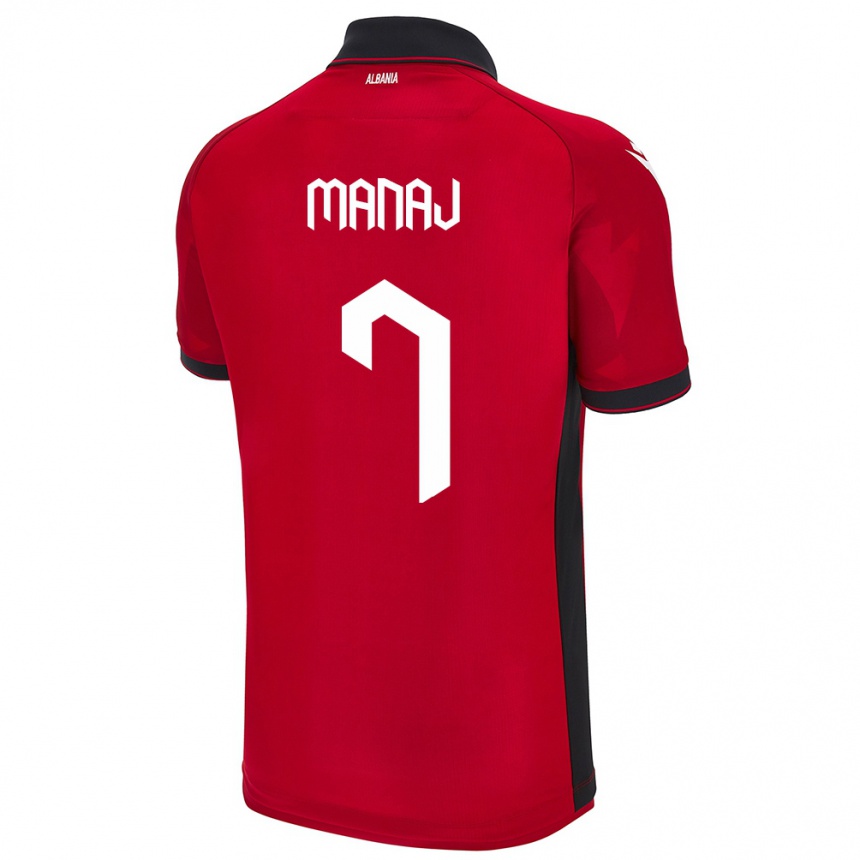 Kids Football Albania Rey Manaj #7 Red Home Jersey 24-26 T-Shirt Nz