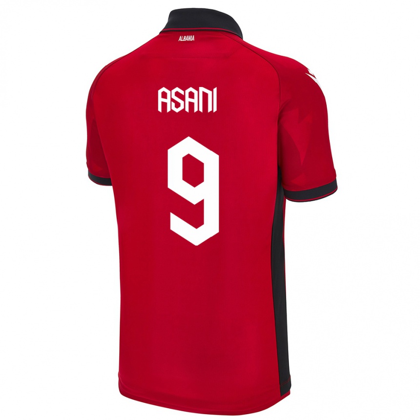 Kids Football Albania Jasir Asani #9 Red Home Jersey 24-26 T-Shirt Nz