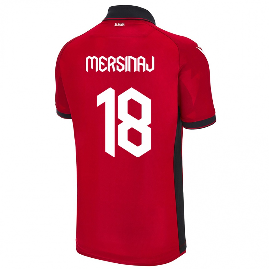 Kids Football Albania Jon Mersinaj #18 Red Home Jersey 24-26 T-Shirt Nz