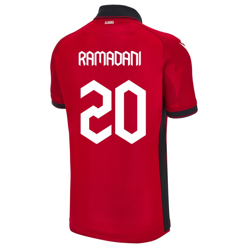 Kids Football Albania Ylber Ramadani #20 Red Home Jersey 24-26 T-Shirt Nz