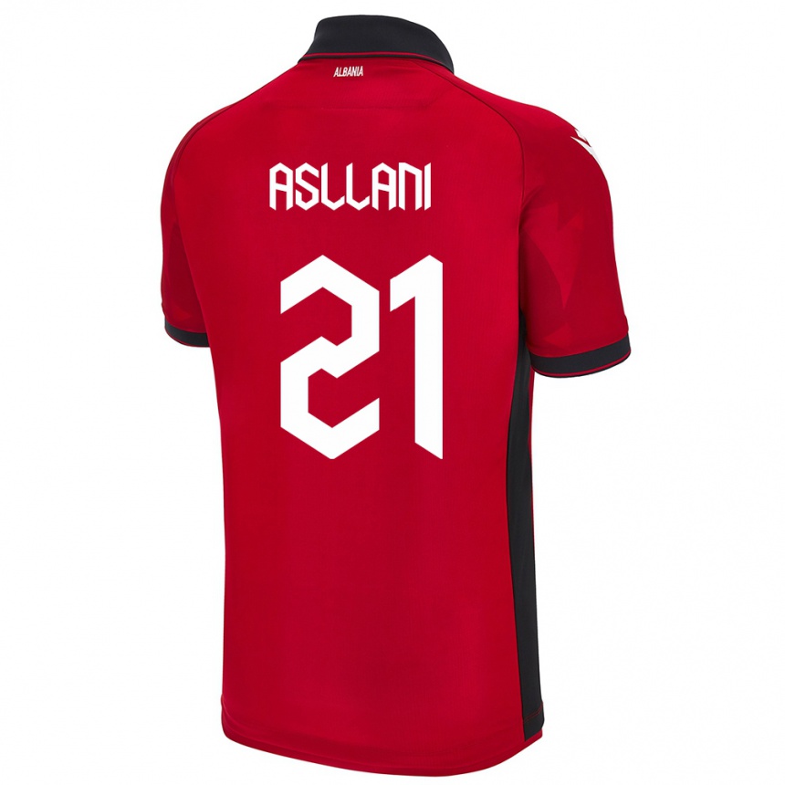 Kids Football Albania Kristjan Asllani #21 Red Home Jersey 24-26 T-Shirt Nz