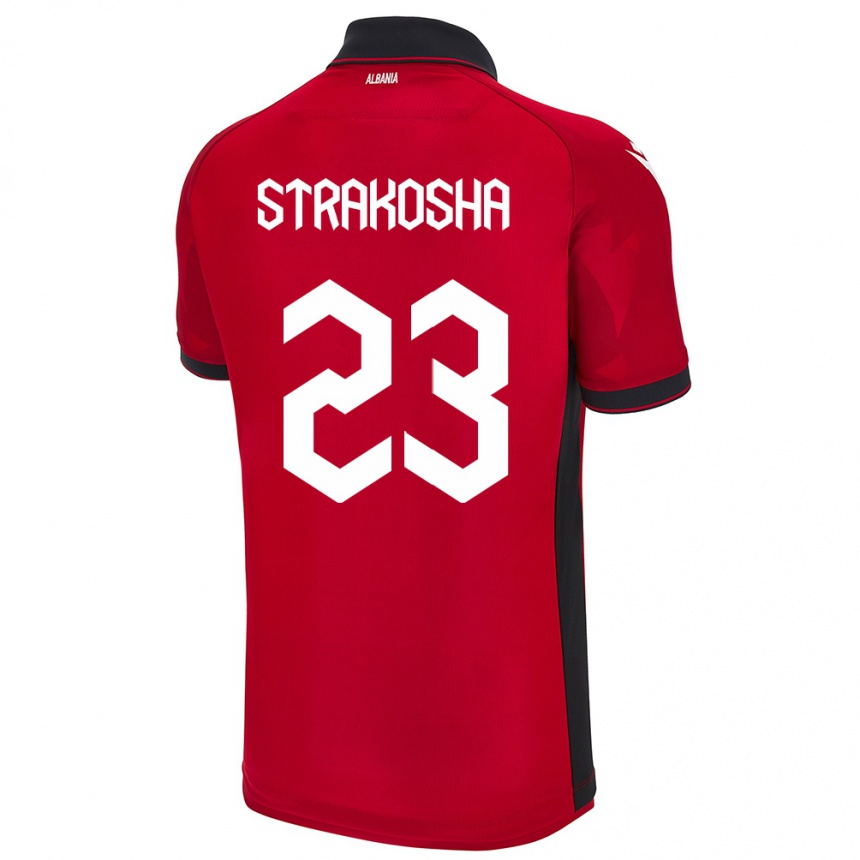 Kids Football Albania Thomas Strakosha #23 Red Home Jersey 24-26 T-Shirt Nz