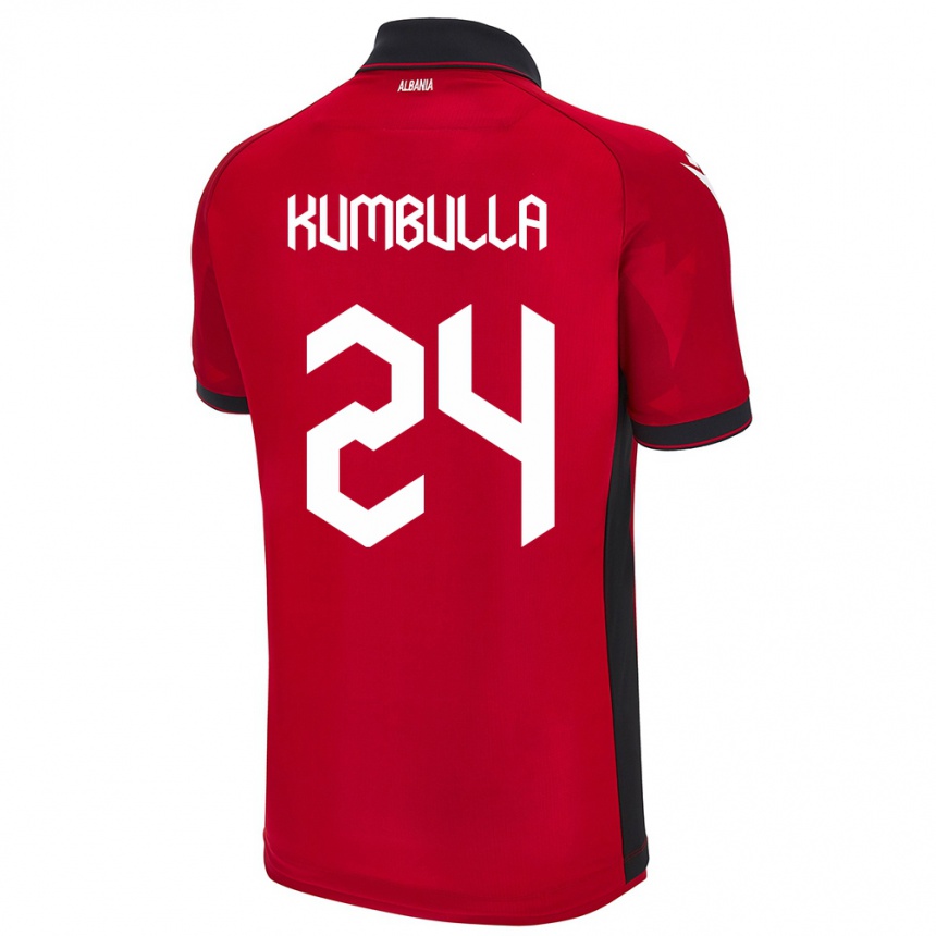 Kids Football Albania Marash Kumbulla #24 Red Home Jersey 24-26 T-Shirt Nz