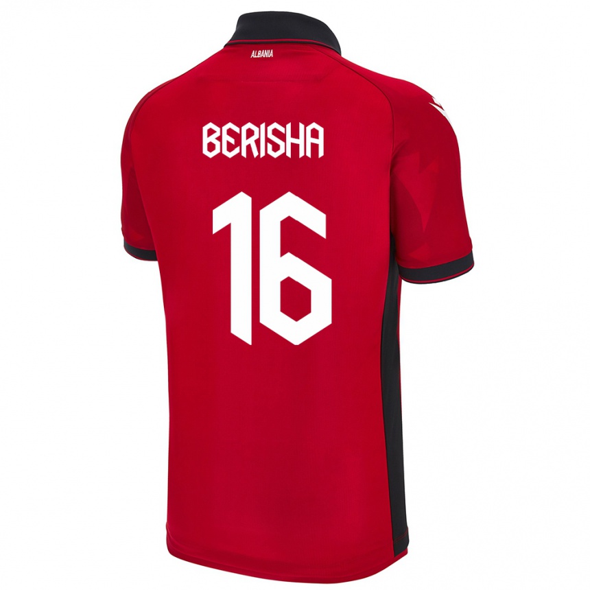 Kids Football Albania Medon Berisha #16 Red Home Jersey 24-26 T-Shirt Nz