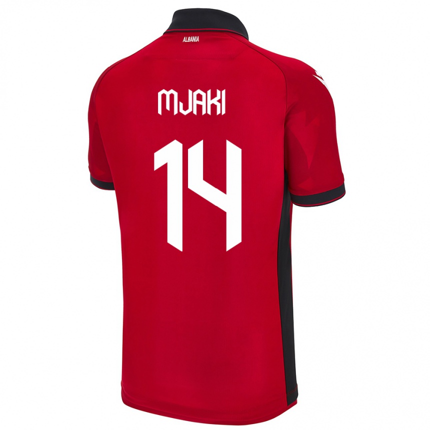 Kids Football Albania Agan Mjaki #14 Red Home Jersey 24-26 T-Shirt Nz