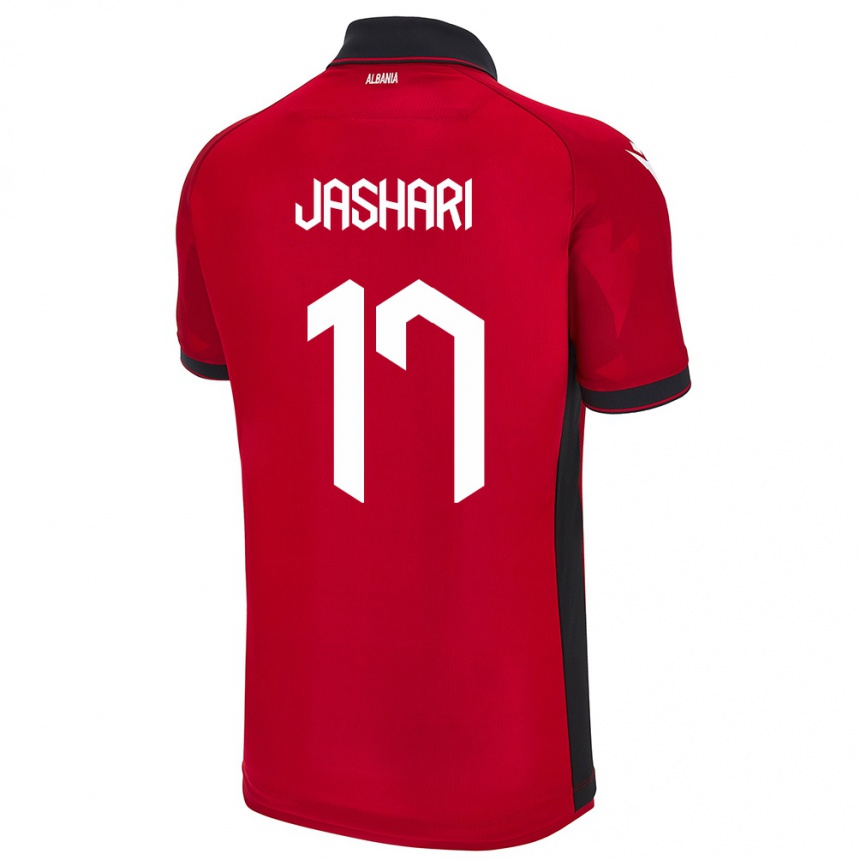 Kids Football Albania Elion Jashari #17 Red Home Jersey 24-26 T-Shirt Nz