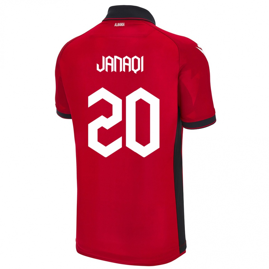 Kids Football Albania Dejvid Janaqi #20 Red Home Jersey 24-26 T-Shirt Nz