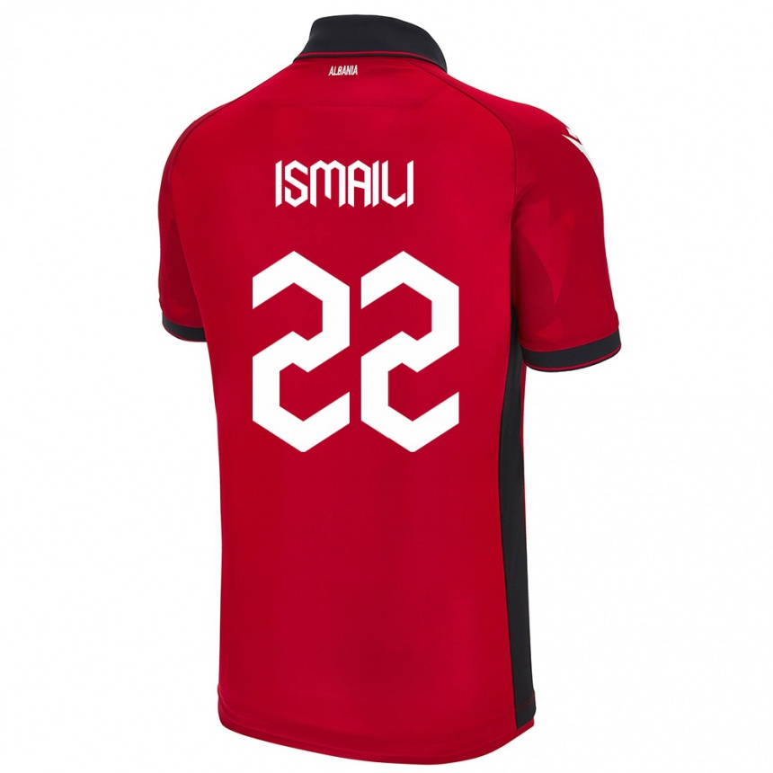 Kids Football Albania Ysni Ismaili #22 Red Home Jersey 24-26 T-Shirt Nz