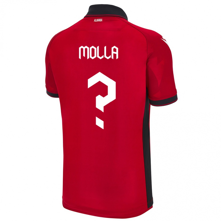 Kids Football Albania Marco Molla #0 Red Home Jersey 24-26 T-Shirt Nz