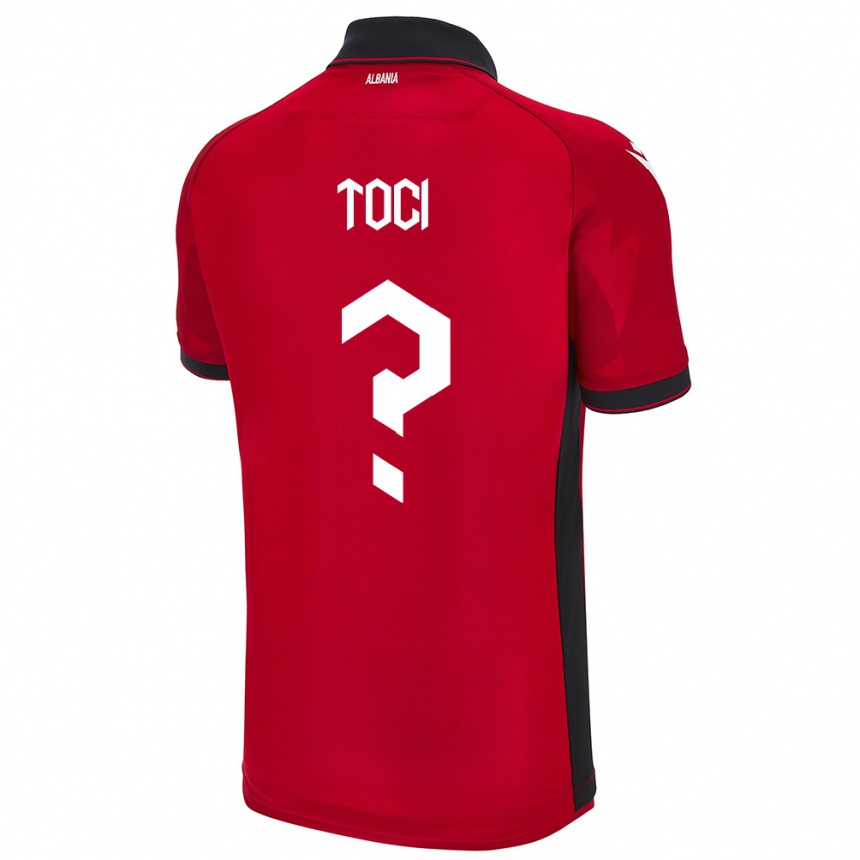 Kids Football Albania Eljon Toci #0 Red Home Jersey 24-26 T-Shirt Nz