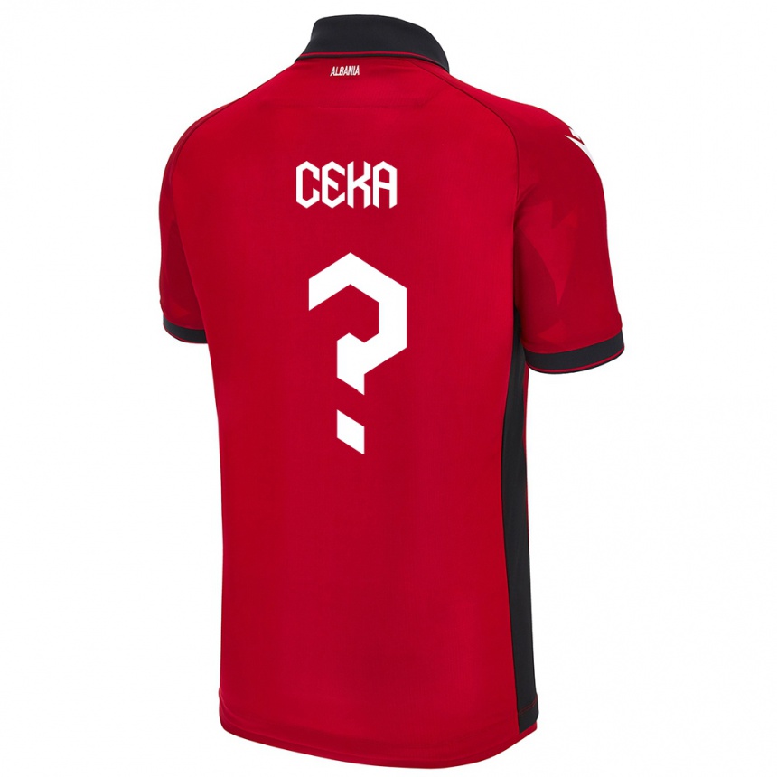 Kids Football Albania Fatmir Ceka #0 Red Home Jersey 24-26 T-Shirt Nz