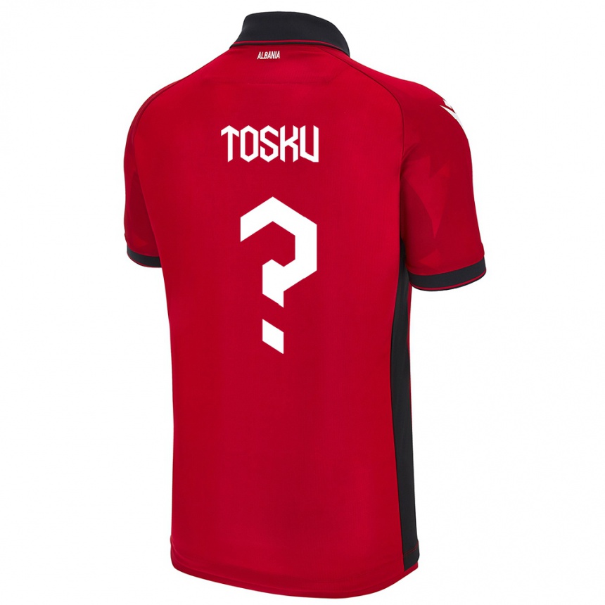 Kids Football Albania Frederik Tosku #0 Red Home Jersey 24-26 T-Shirt Nz