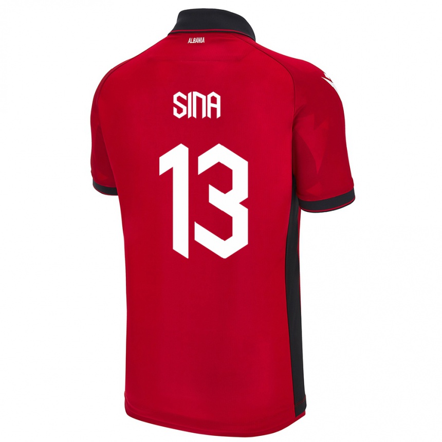 Kids Football Albania Samuele Sina #13 Red Home Jersey 24-26 T-Shirt Nz