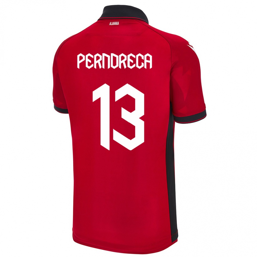 Kids Football Albania Fabjan Perndreca #13 Red Home Jersey 24-26 T-Shirt Nz