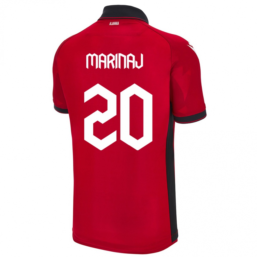 Kids Football Albania Kledi Marinaj #20 Red Home Jersey 24-26 T-Shirt Nz