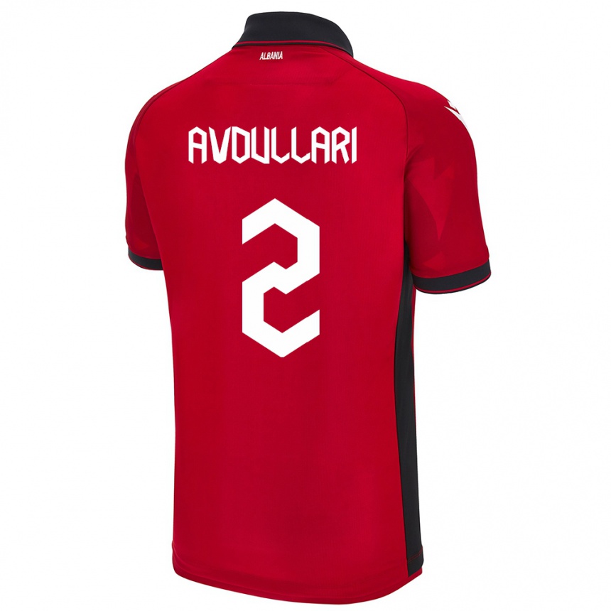 Kids Football Albania Davide Avdullari #2 Red Home Jersey 24-26 T-Shirt Nz