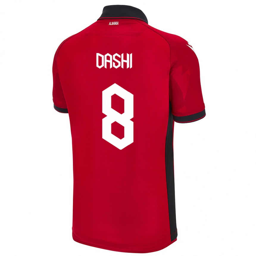 Kids Football Albania Matteo Dashi #8 Red Home Jersey 24-26 T-Shirt Nz