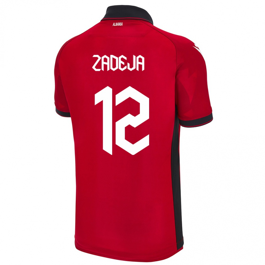 Kids Football Albania Darius Zadeja #12 Red Home Jersey 24-26 T-Shirt Nz