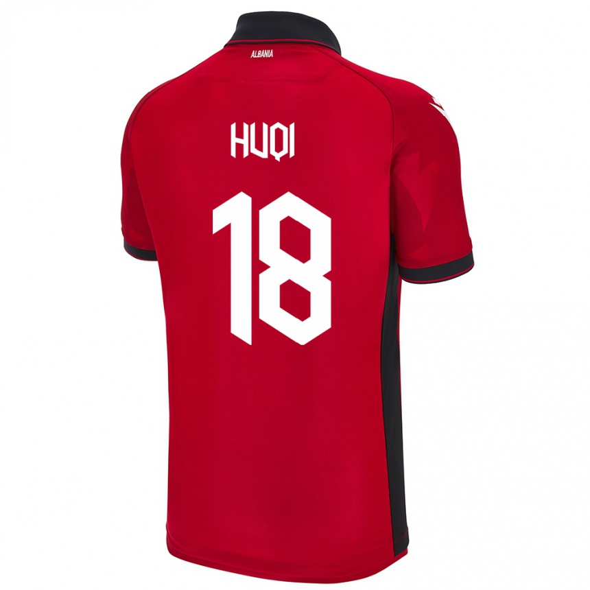 Kids Football Albania Mattia Huqi #18 Red Home Jersey 24-26 T-Shirt Nz