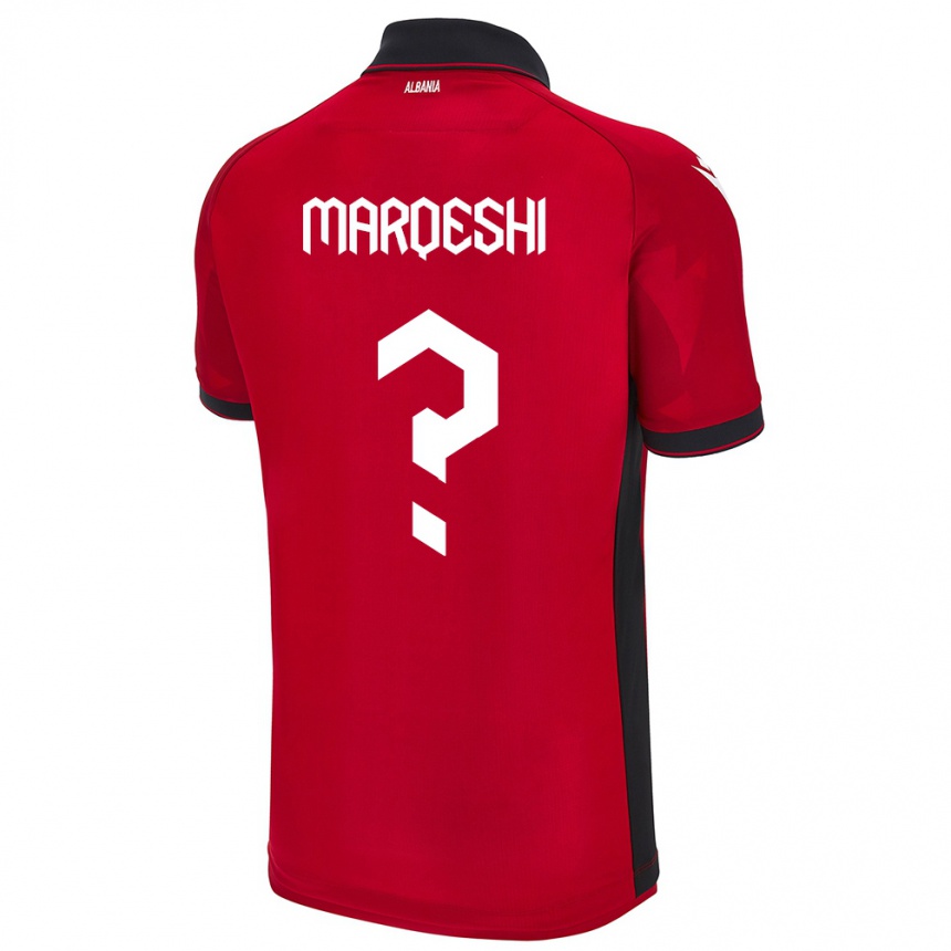 Kids Football Albania Ernesto Marqeshi #0 Red Home Jersey 24-26 T-Shirt Nz