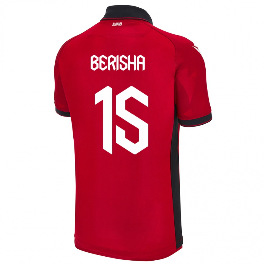 Kids Football Albania Gresa Berisha #15 Red Home Jersey 24-26 T-Shirt Nz