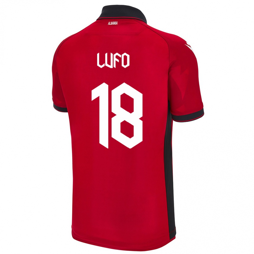 Kids Football Albania Esi Lufo #18 Red Home Jersey 24-26 T-Shirt Nz