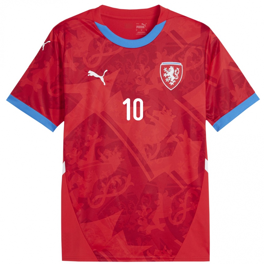 Kids Football Czech Republic Marek Naskos #10 Red Home Jersey 24-26 T-Shirt Nz