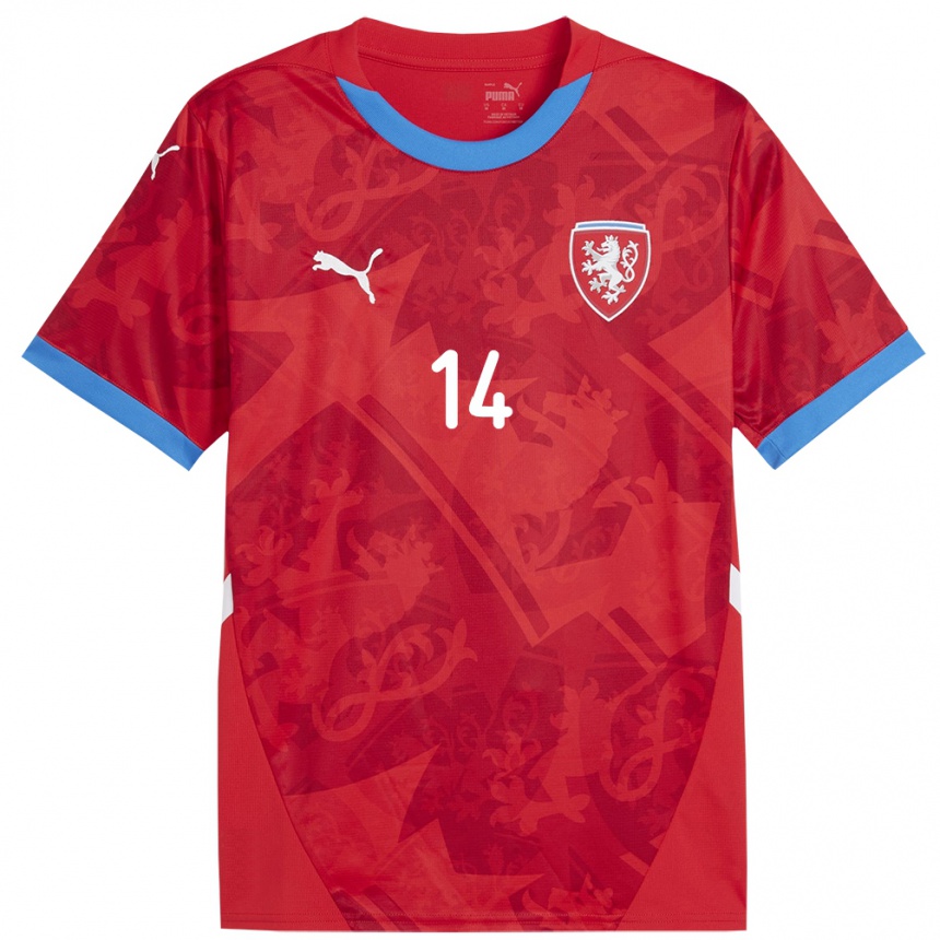 Kids Football Czech Republic Lukas Masek #14 Red Home Jersey 24-26 T-Shirt Nz