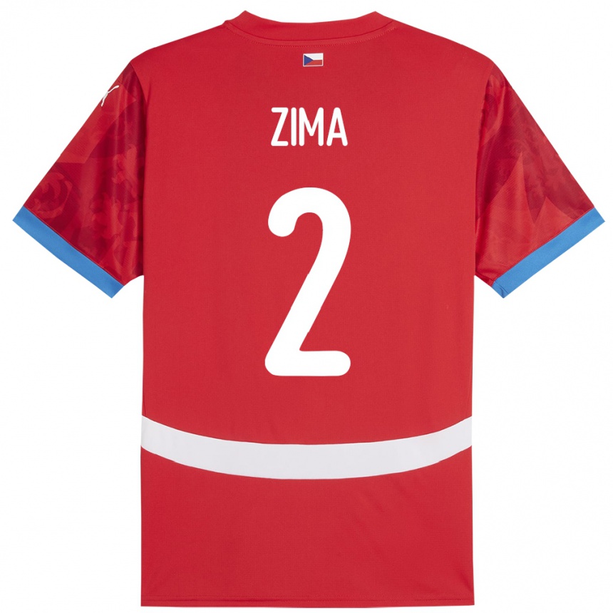 Kids Football Czech Republic David Zima #2 Red Home Jersey 24-26 T-Shirt Nz