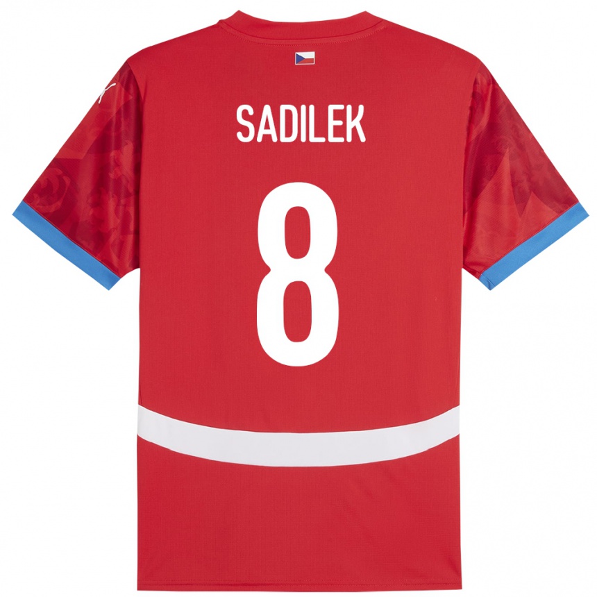 Kids Football Czech Republic Michal Sadílek #8 Red Home Jersey 24-26 T-Shirt Nz