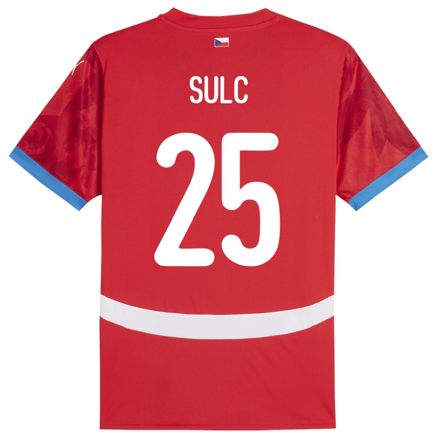 Kids Football Czech Republic Pavel Sulc #25 Red Home Jersey 24-26 T-Shirt Nz