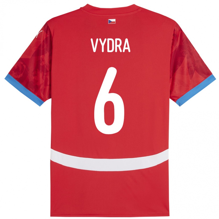 Kids Football Czech Republic Patrik Vydra #6 Red Home Jersey 24-26 T-Shirt Nz