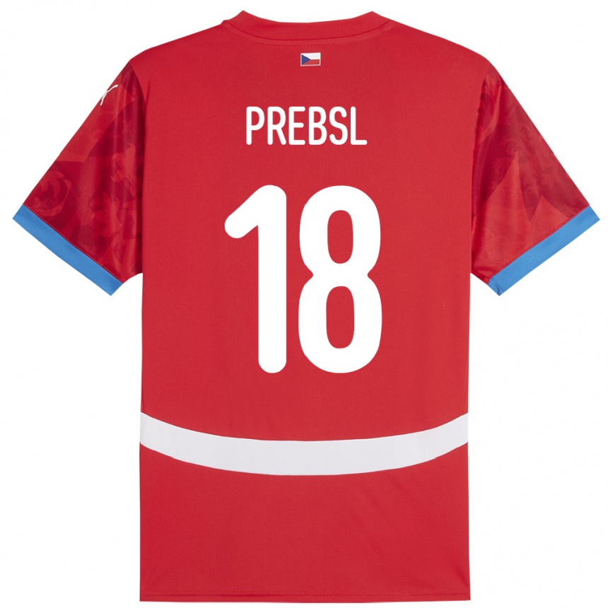 Kids Football Czech Republic Filip Prebsl #18 Red Home Jersey 24-26 T-Shirt Nz