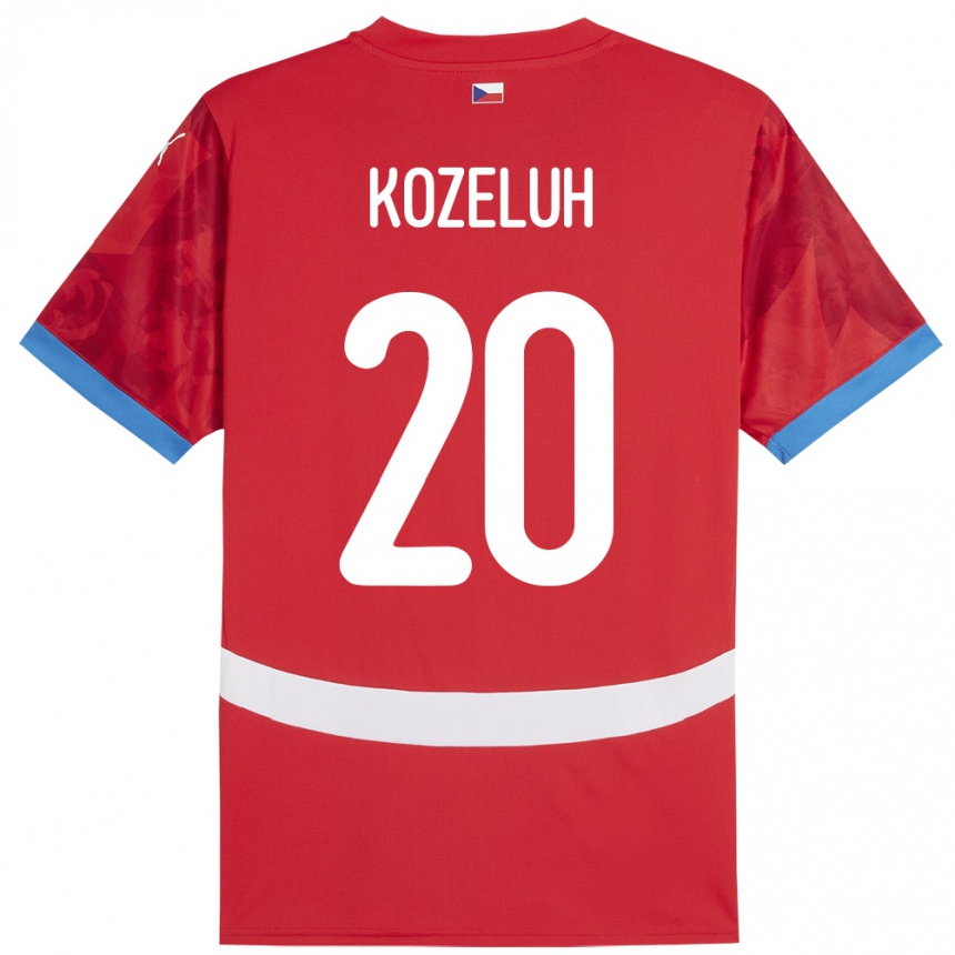 Kids Football Czech Republic Josef Kozeluh #20 Red Home Jersey 24-26 T-Shirt Nz