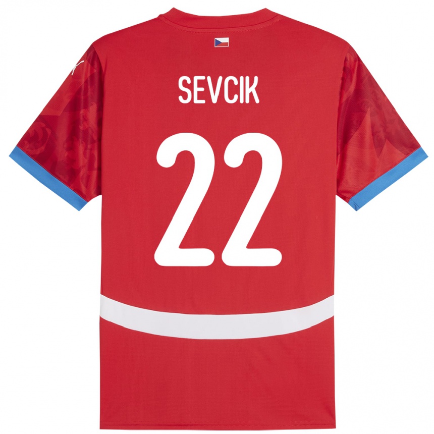 Kids Football Czech Republic Michal Sevcik #22 Red Home Jersey 24-26 T-Shirt Nz