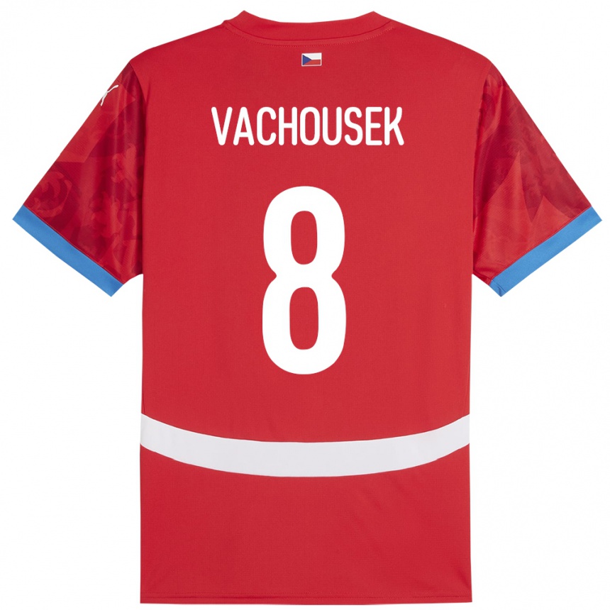 Kids Football Czech Republic Tadeas Vachousek #8 Red Home Jersey 24-26 T-Shirt Nz