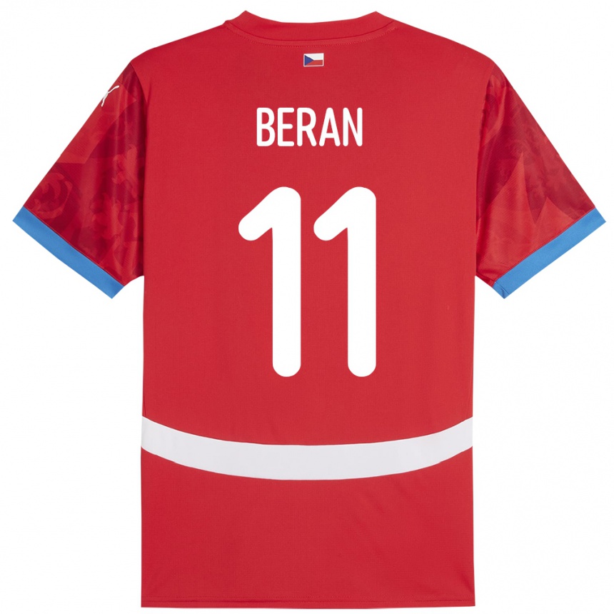 Kids Football Czech Republic Stepan Beran #11 Red Home Jersey 24-26 T-Shirt Nz