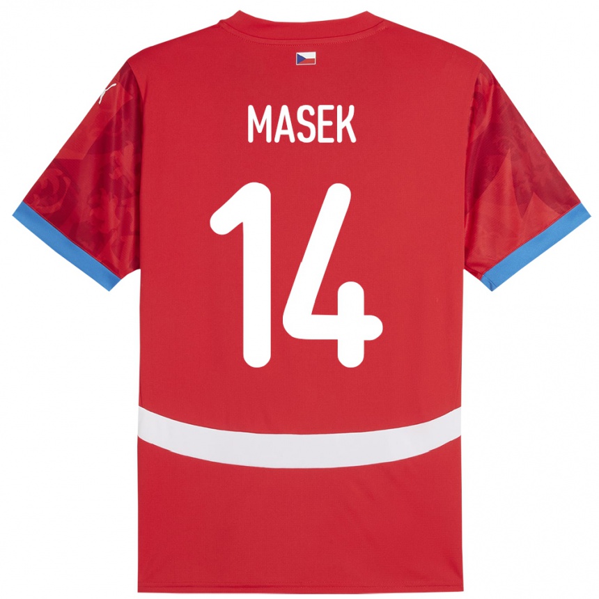 Kids Football Czech Republic Lukas Masek #14 Red Home Jersey 24-26 T-Shirt Nz