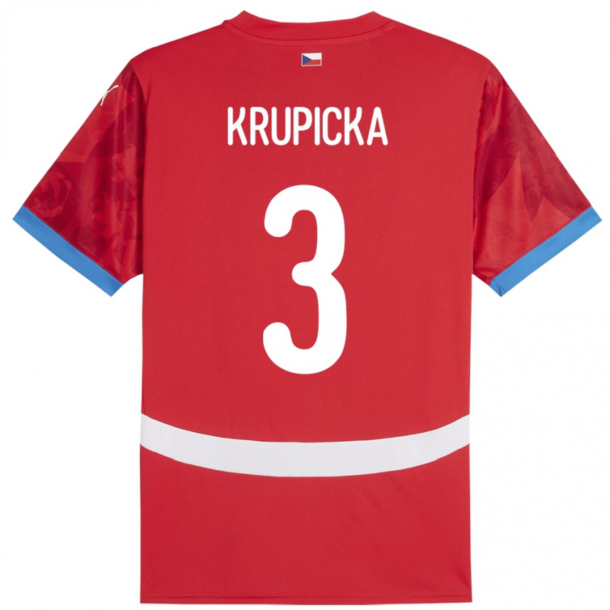 Kids Football Czech Republic David Krupicka #3 Red Home Jersey 24-26 T-Shirt Nz