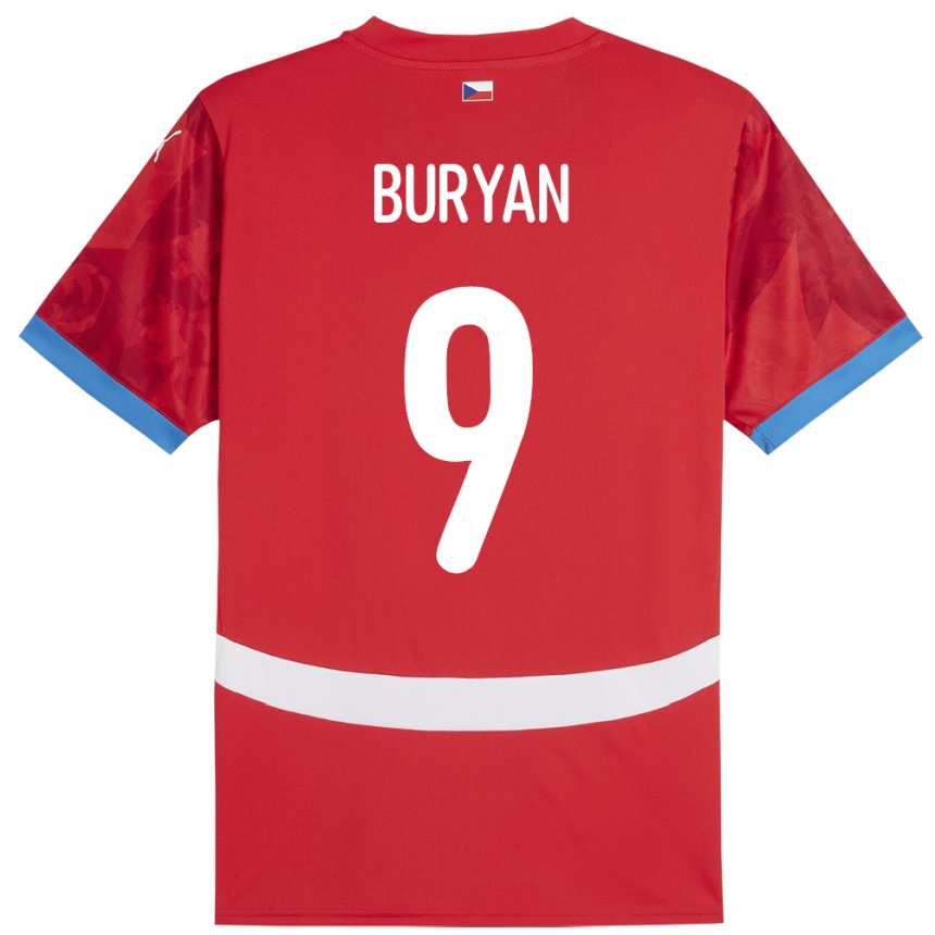 Kids Football Czech Republic Jan Buryan #9 Red Home Jersey 24-26 T-Shirt Nz