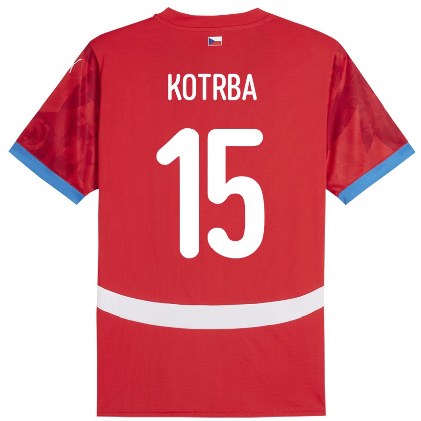 Kids Football Czech Republic Damian Kotrba #15 Red Home Jersey 24-26 T-Shirt Nz