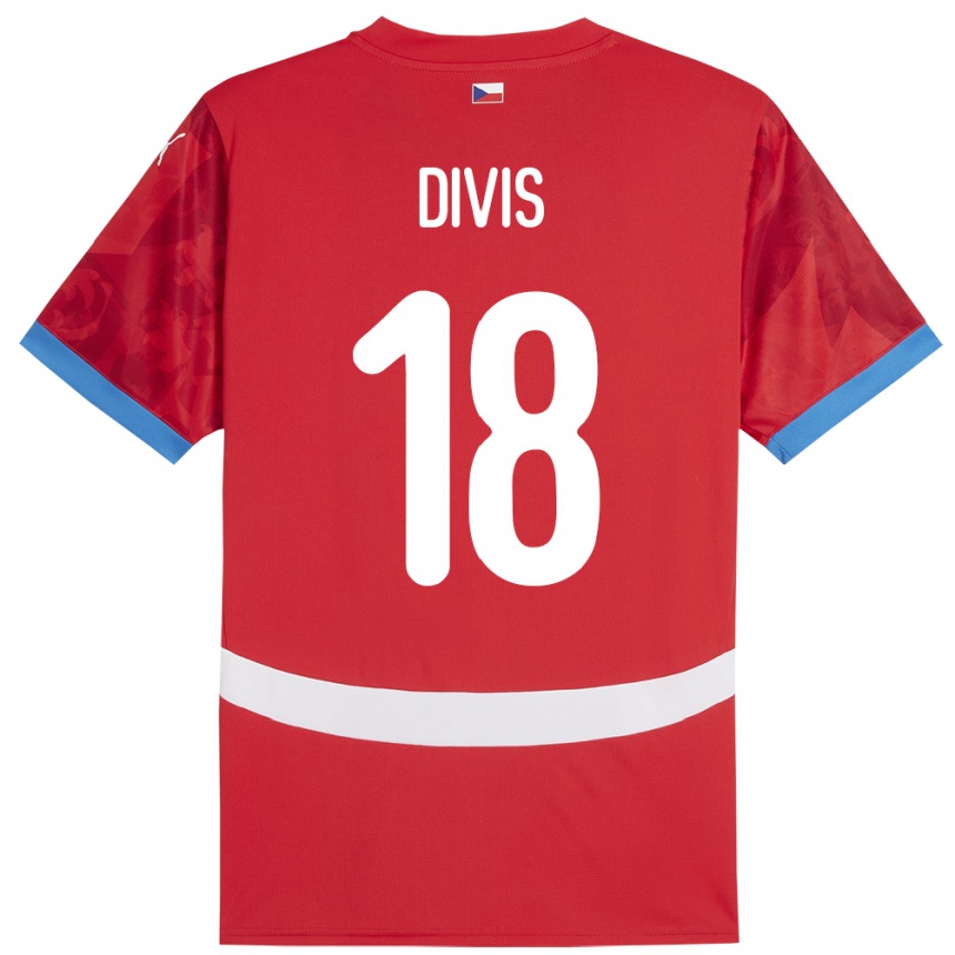 Kids Football Czech Republic Matej Divis #18 Red Home Jersey 24-26 T-Shirt Nz