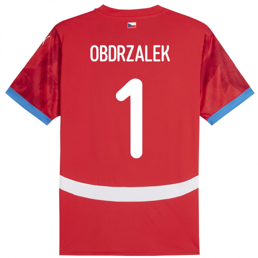 Kids Football Czech Republic Marek Obdrzalek #1 Red Home Jersey 24-26 T-Shirt Nz